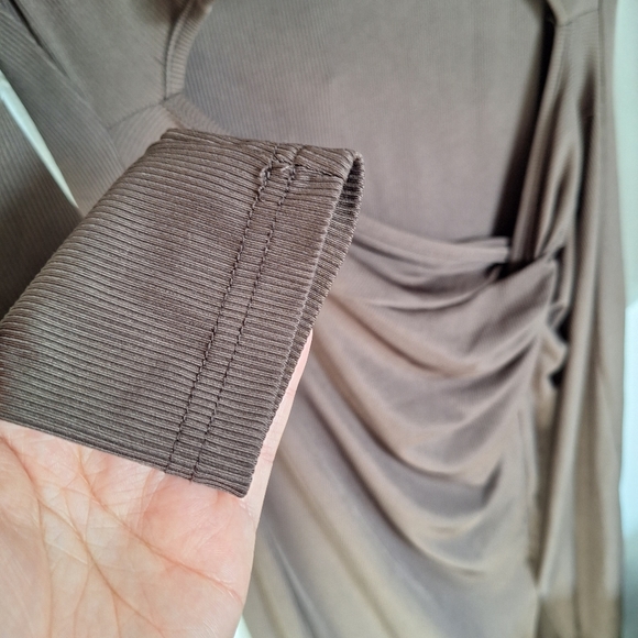 SHEIN 2XL Chocolate Brown Cut Out Twist Split Bodycon Dress - Picture 9 of 17